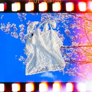 AE nwt Crochet Dainty Criss Cross Tank Crop Top 🍁